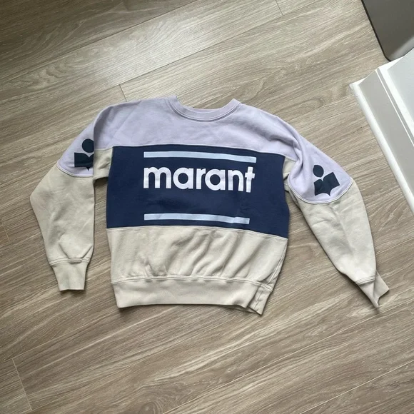 Isabel Marant Etoile Colorblock Gallian Sweater Light Blue Sz 40/L - Picture 7 of 15